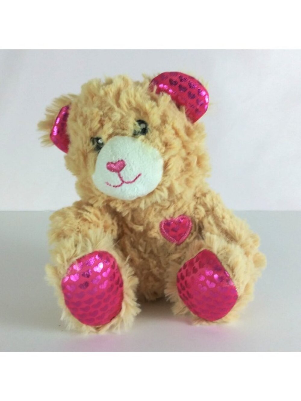 Greenbriar International Valentines Teddy Bear With Pink Hearts 6" Plush